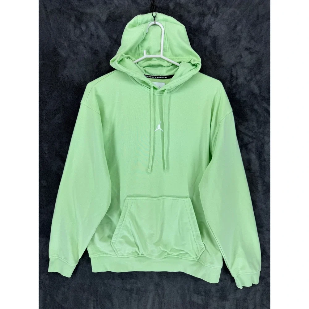 Jordan‎ Sport Mens Dri-FIT Hoodie Lime Green Pullover Jumpman FV8606-376 Size L